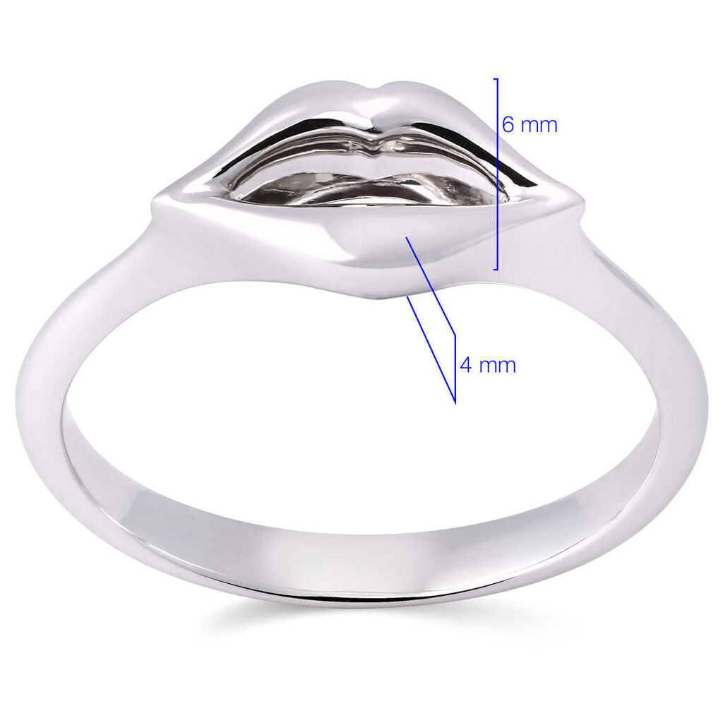 Anel em Ouro Branco 18k Boca