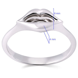 Anel em Ouro Branco 18k Boca