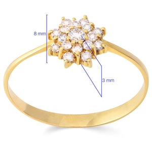 Anel em Ouro Amarelo 18k Chuveiro com Diamantes Aprox. 30 pts