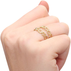 Anel em Ouro Amarelo  de Corações