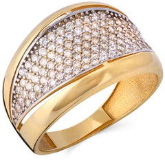 Anel em Ouro Amarelo com Zircônias