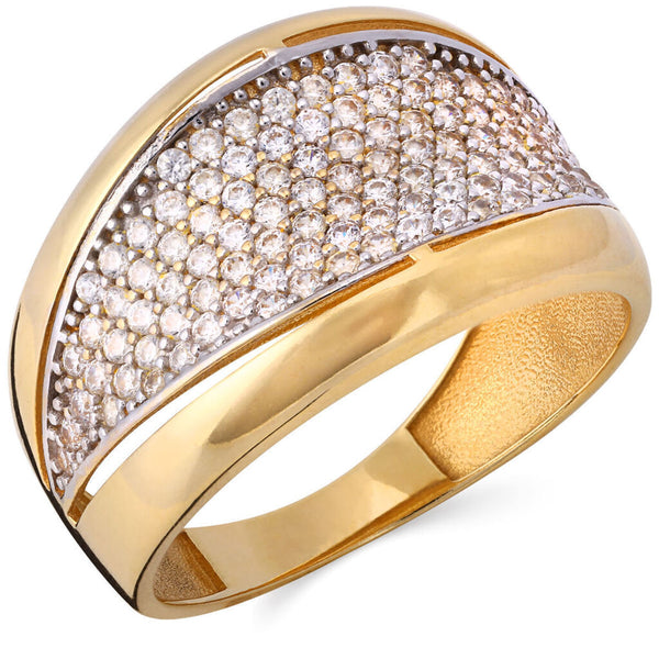 Anel em Ouro Amarelo com Zircônias