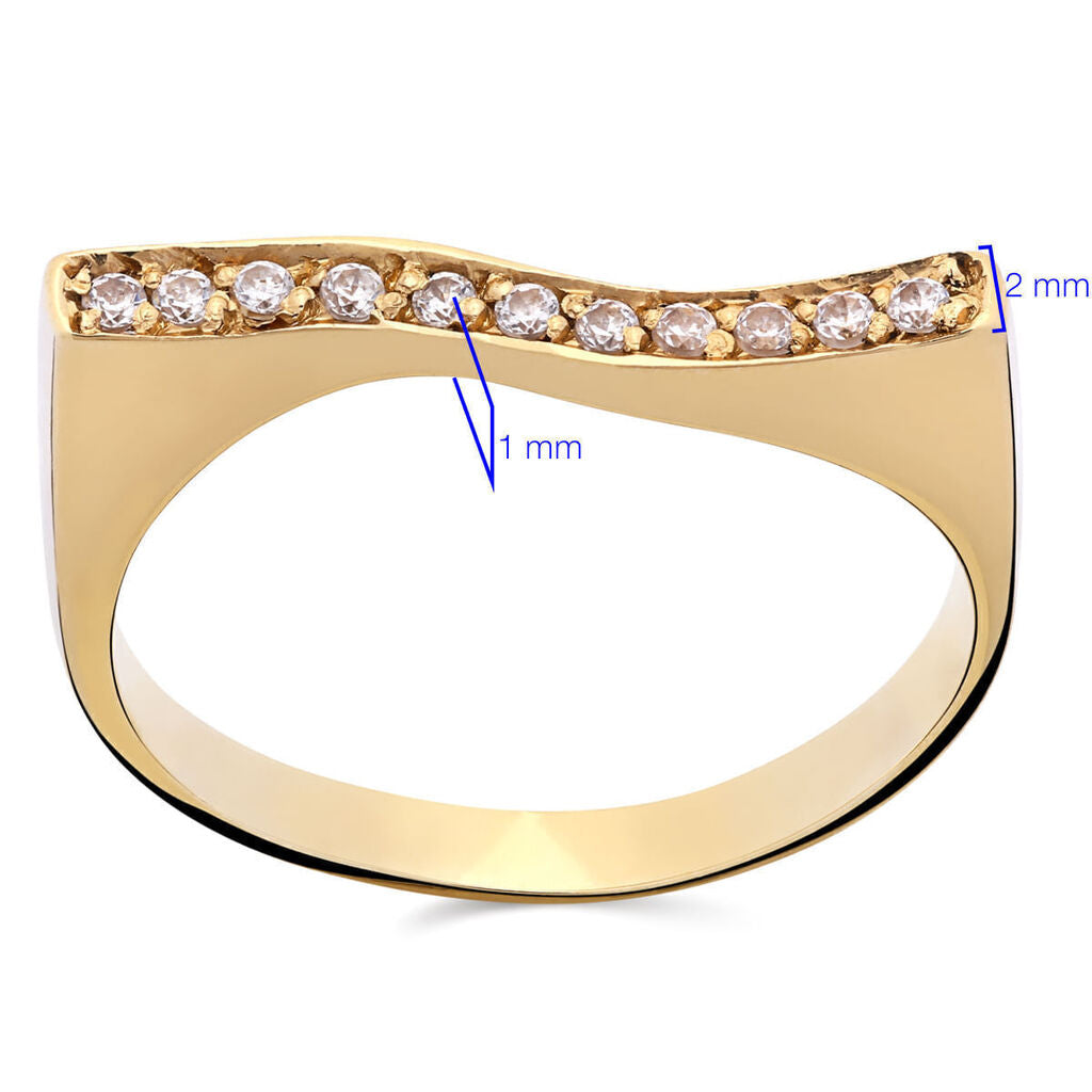Anel em Ouro Amarelo 18 k com 11 Zircônias