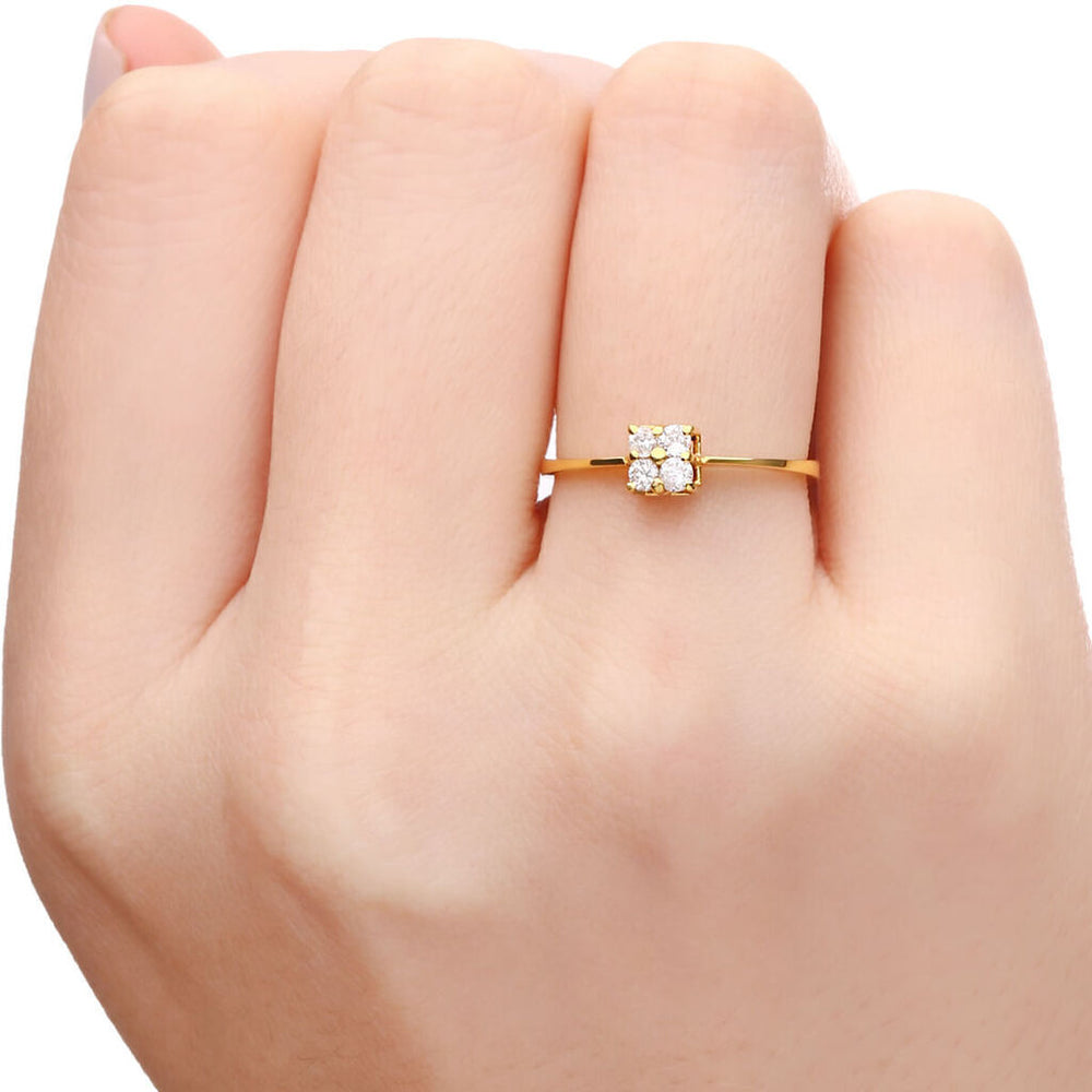 Anel em Ouro Amarelo de Diamante