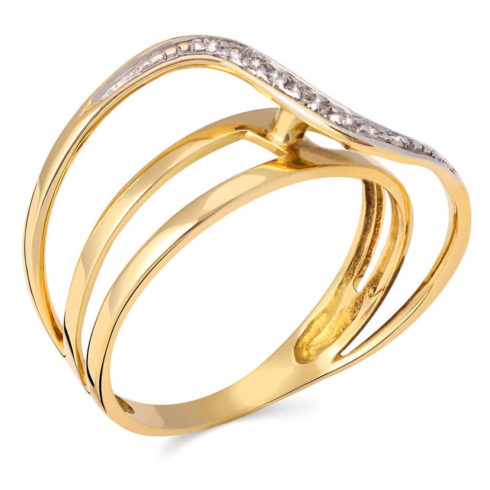 Anel em Ouro Amarelo 18k Trancado com Zirconias