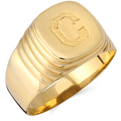 Anel em  Ouro Amarelo Letra C