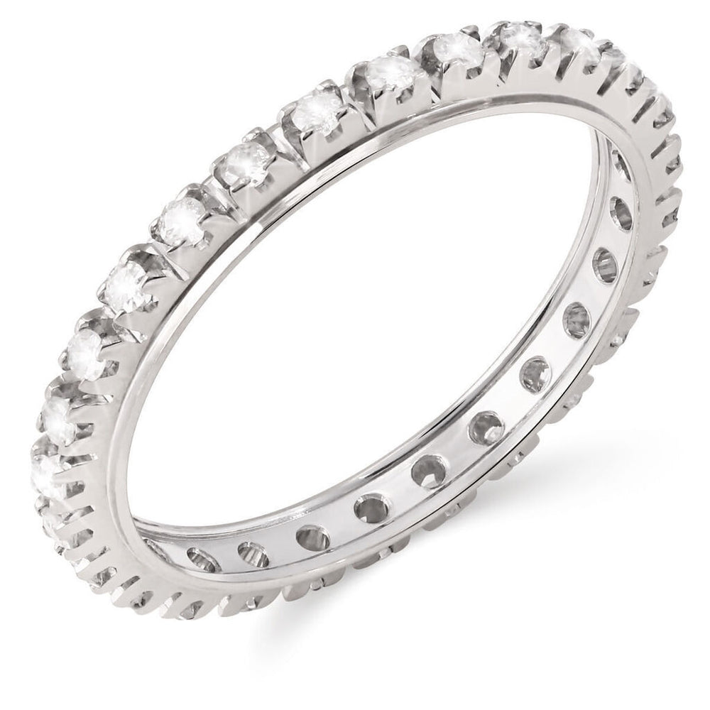 Aliança Inteira em Ouro Branco 18k de Diamantes