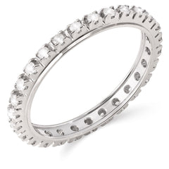 Aliança Inteira em Ouro Branco 18k de Diamantes