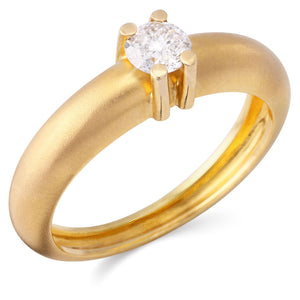 Anel em Ouro Amarelo 18k Solitário com Diamante SI 1