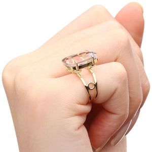 Anel em Ouro Amarelo 18 k com Amestista Rose de France