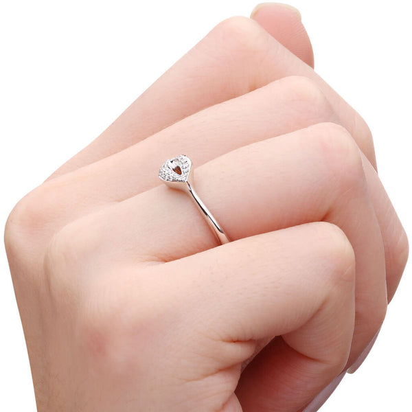 Anel em Ouro Branco 18k Boca com Diamantes