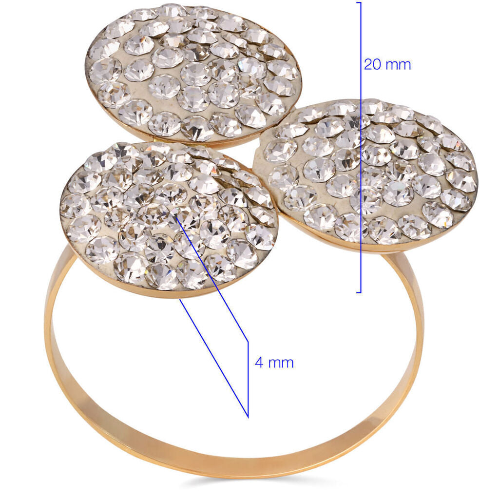 Anel em Ouro Amarelo 18 k com Cristais Swaroviski