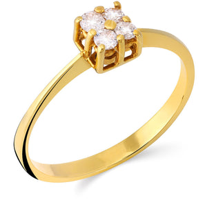 Anel em Ouro Amarelo de Diamante