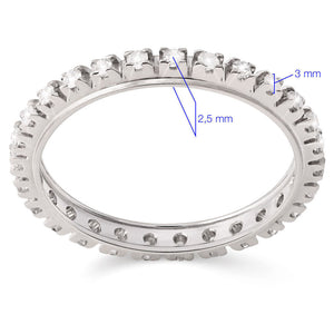 Aliança Inteira em Ouro Branco 18k de Diamantes
