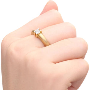 Anel em Ouro Amarelo 18k Solitário com Diamante SI 1