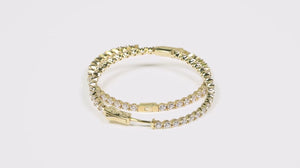 Argola em Prata 925 Argola com Zirconias Banho Ouro Amarelo