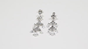 Par de Brinco de Prata 925 Chandelier com Zirconias 