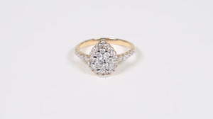 Anel em Ouro Rose 18k Gota com Diamantes Brancos 