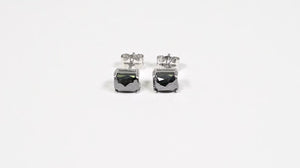 Par de Brinco em Prata 925 com Diamantes Negros