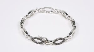 Pulseira em Prata 925 com Diamantes Negros