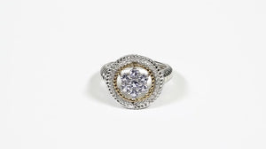 Anel em Prata 925 com Tanzanitas Flor e 4 Diamantes
