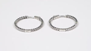 Par de Brinco de Prata Argola com Zirconias Aprox. 5,8 cts