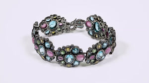 Pulseira Linha Premium em Prata 925 com Safiras, Citrinos, Granadas eTopázios London Blue