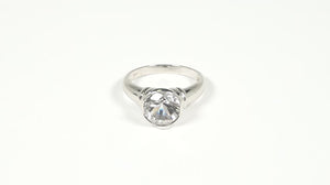 Anel em Prata 925 com Quartzo Branco
