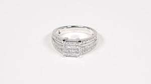 Anel em Ouro Branco 18k com Diamantes 