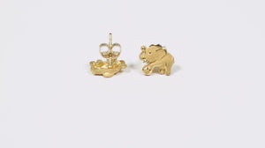 143160-Par de Brinco em Ouro Amarelo 24k Prima Gold Elefantinho