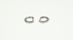 Par de Brinco Argola de Ouro com 12 Diamantes Aprox. 16 pts