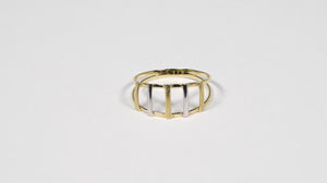 Anel Vazado Ouro Amarelo e Ouro Branco 18k