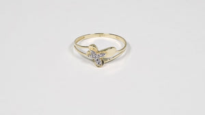 Anel em Ouro Amarelo 18k Borboletinha com Zircônias