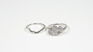 Anel em Prata 925 Flor com Diamantes