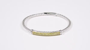 Bracelete em Prata 925 com Diamantes Amarelos 