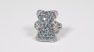 Anel de Prata com Águas-Marinhas Santa Maria Aprox. 1,97 cts
