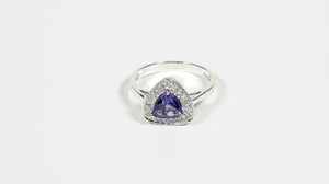 Anel em Prata 925 com Tanzanita Delta e Diamantes