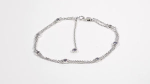 Pulseira em Prata 925 com 8 Tanzanitas