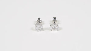 Par de Brinco de Ouro Branco 18k com Diamantes 