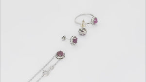 Conjunto de Rubi com Topázios Brancos
