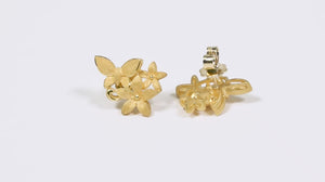 143185-Par de Brinco em Ouro Amarelo 24k Prima Gold Borboletas