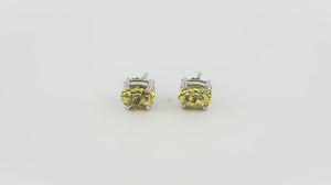 Par de Brinco em Prata 925 com Berilo Amarelo