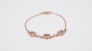 Pulseira em Prata 925 com Morganitas