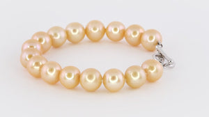 Pulseira em Prata 925 com Pérolas Laranja