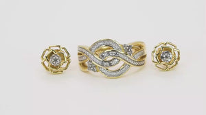 Conjunto em Prata 925 Florzinha com Diamante Ice