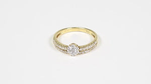 Anel em Ouro 18k Florzinha com Diamantes Brancos