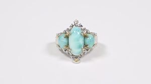 Anel de Prata com Larimar Aprox. 6,15 cts