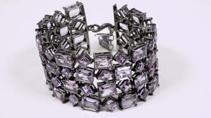 Pulseira Linha Premium em Prata 925 com  Ametistas