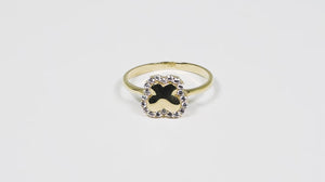 Anel em Ouro Amarelo 18k Borboleta com Zircônia