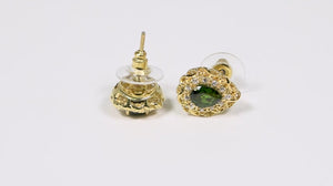 Par de Brinco em  Prata Gota com Chromediopside e Zirconias